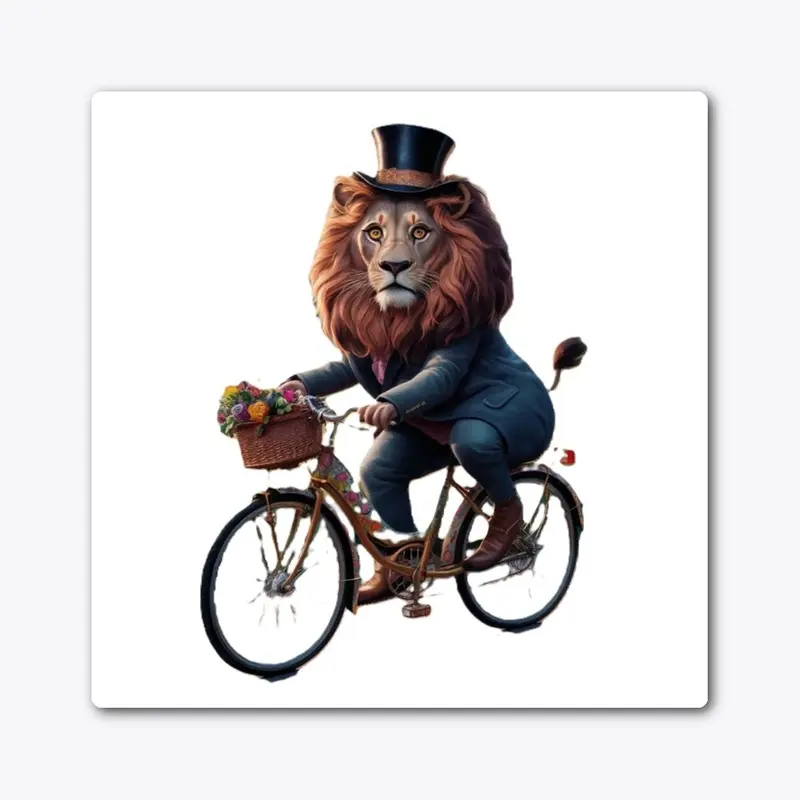 Lion Riding his Bike