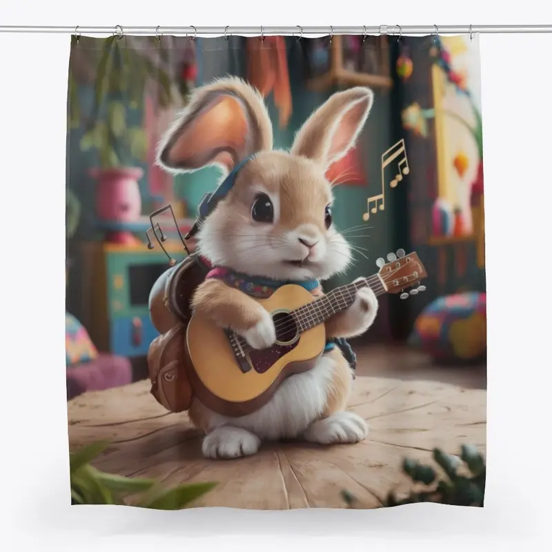 Bunny Rabbit Playing Guitar