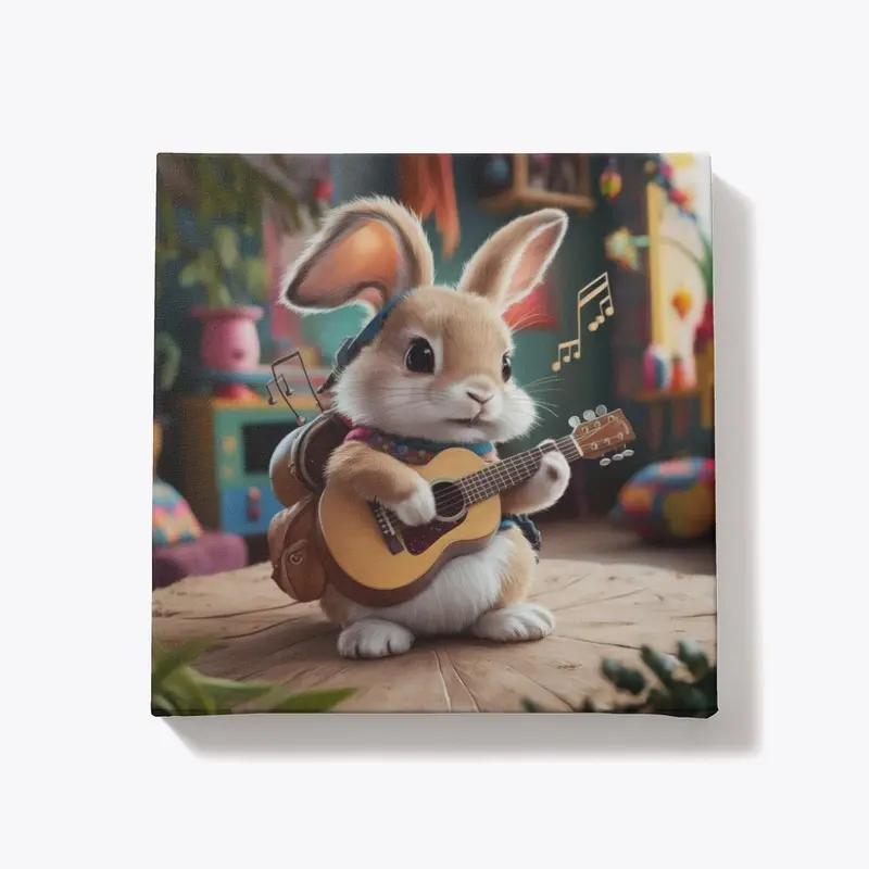 Bunny Rabbit Playing Guitar