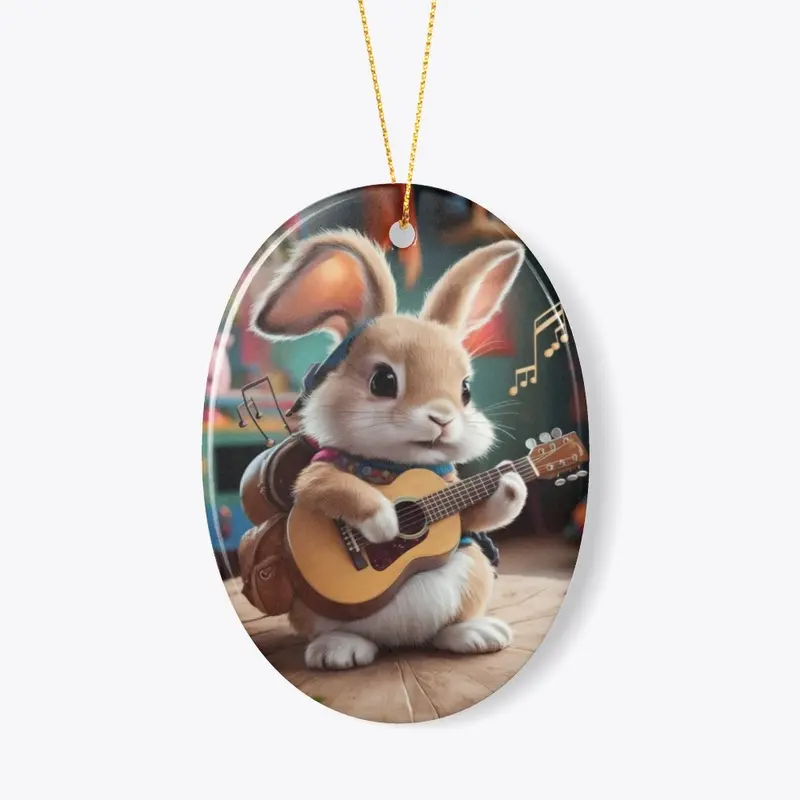 Bunny Rabbit Playing Guitar