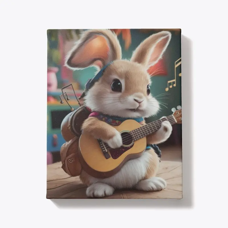 Bunny Rabbit Playing Guitar