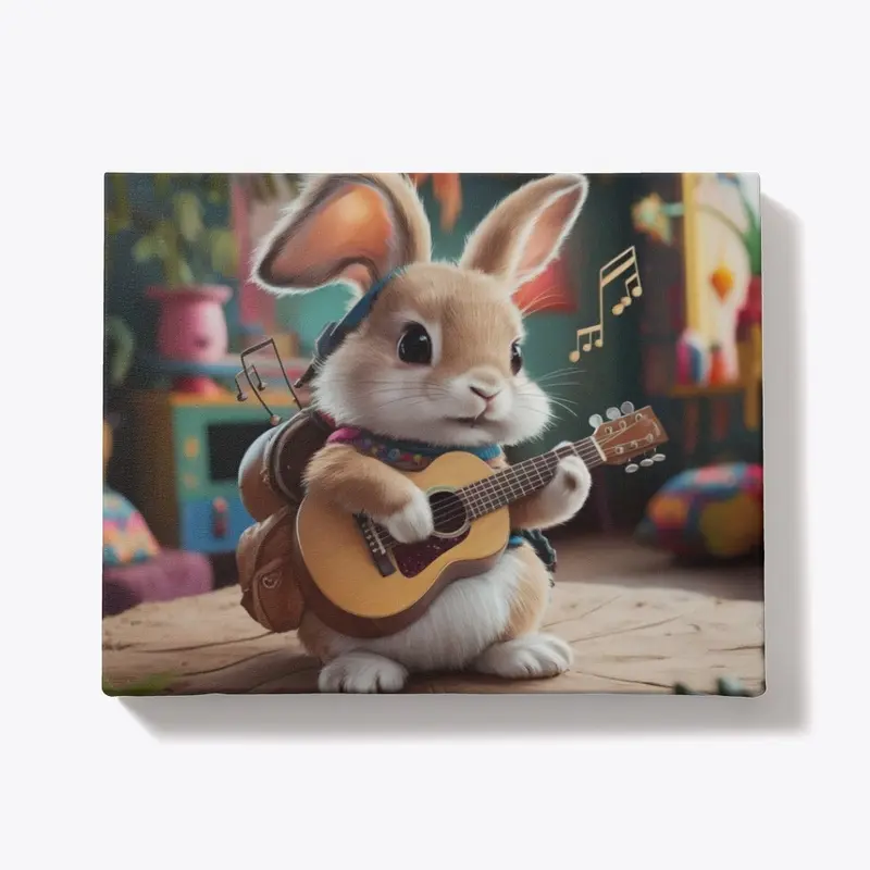 Bunny Rabbit Playing Guitar