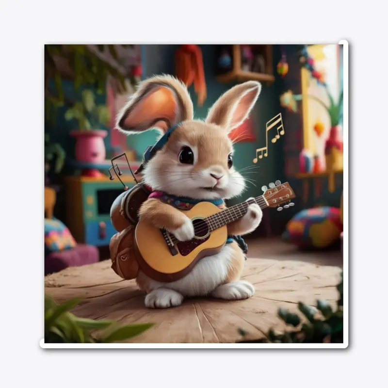 Bunny Rabbit Playing Guitar